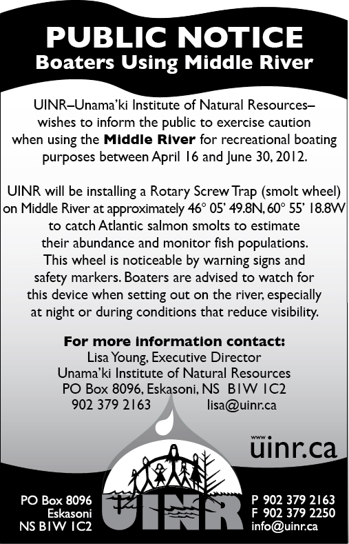 PUBLIC NOTICE: Boaters Using Middle River