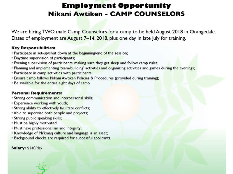 Employment Opportunity – Nikani Awtiken